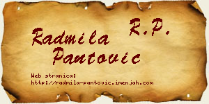 Radmila Pantović vizit kartica